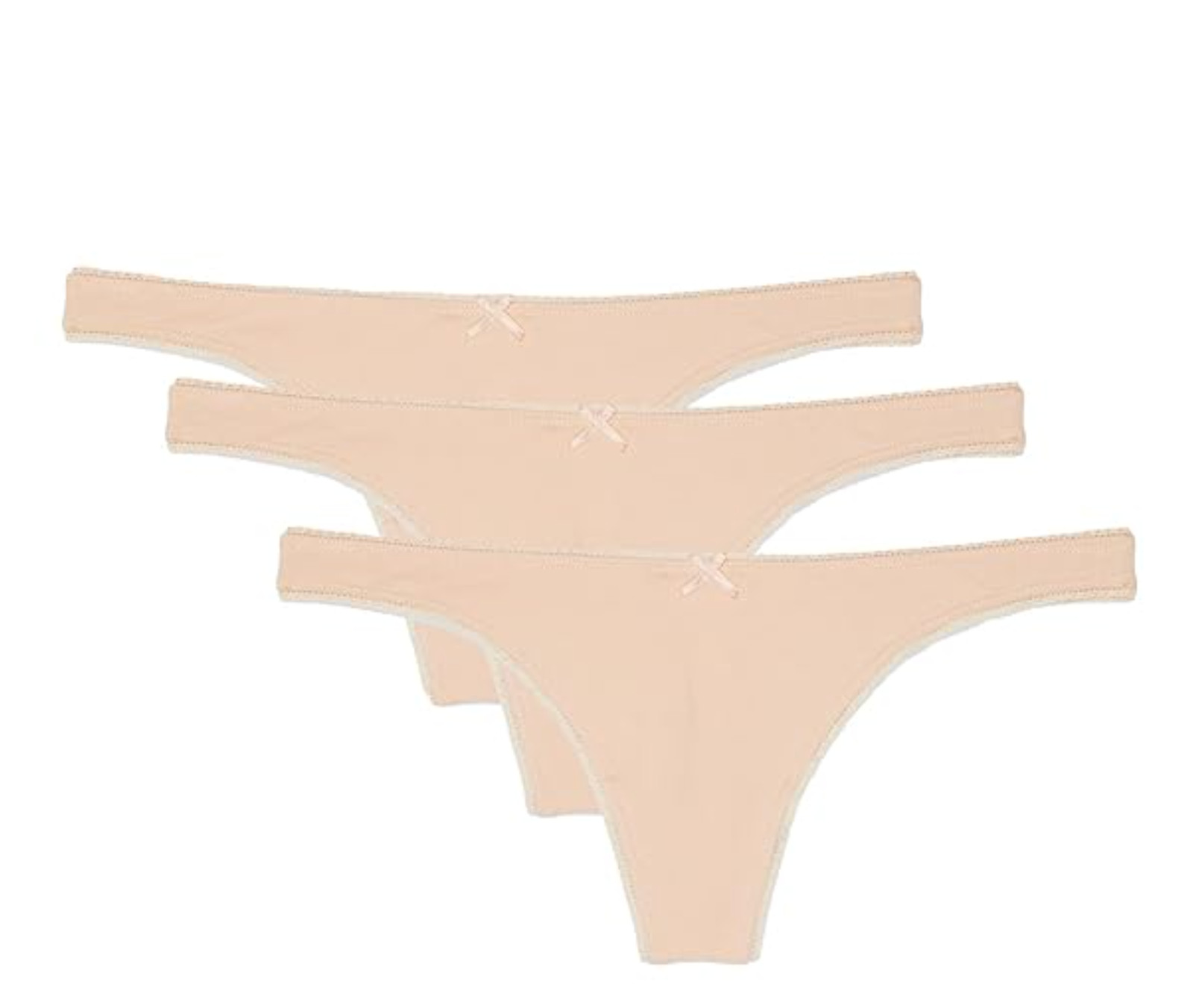 Eberjey L43627 Beige Pima Goddess The Everyday Thong 3 Pack Size M/L