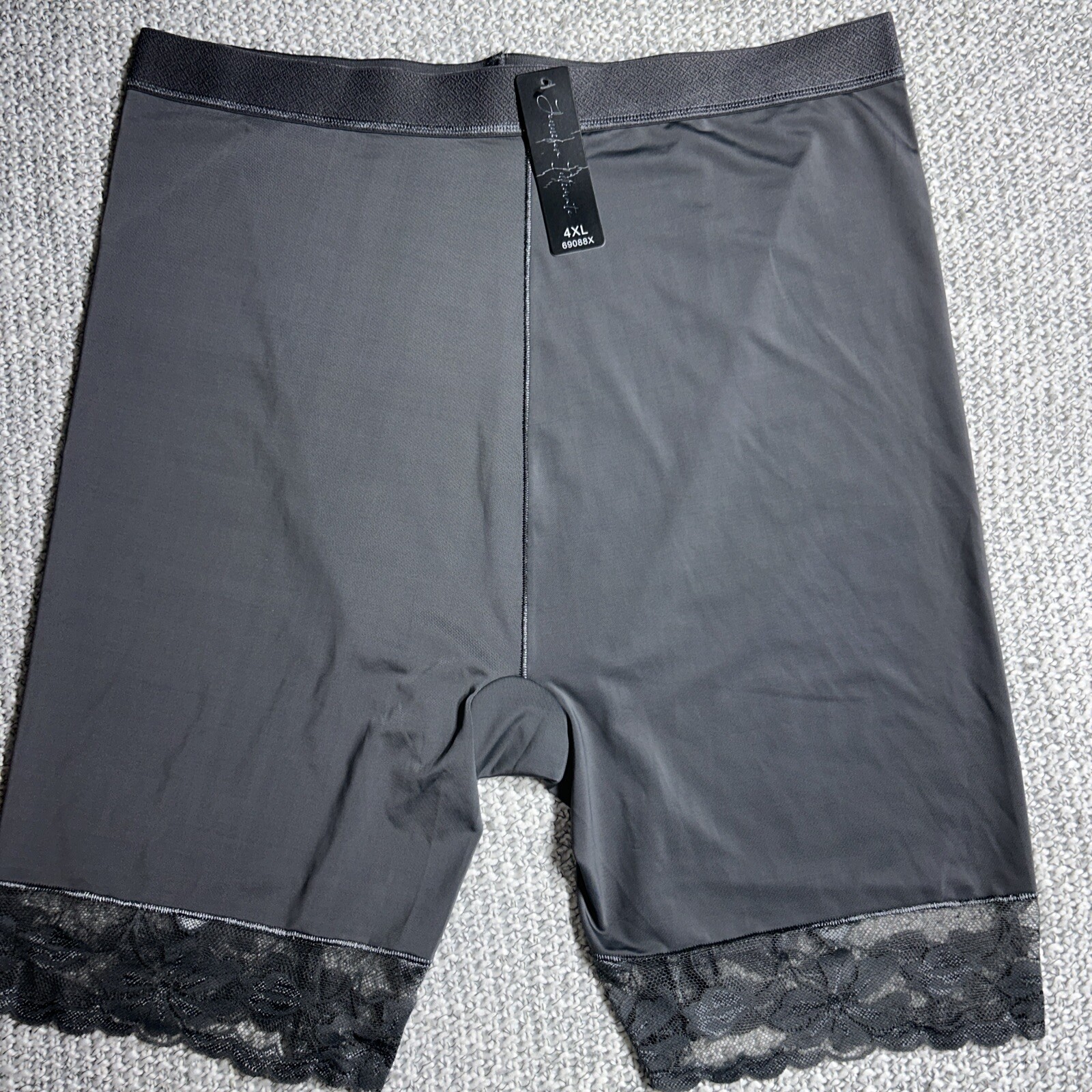 New ANGELINA Pettipants Womens 4XL Gray Panty High Waist Lace Satin Feel