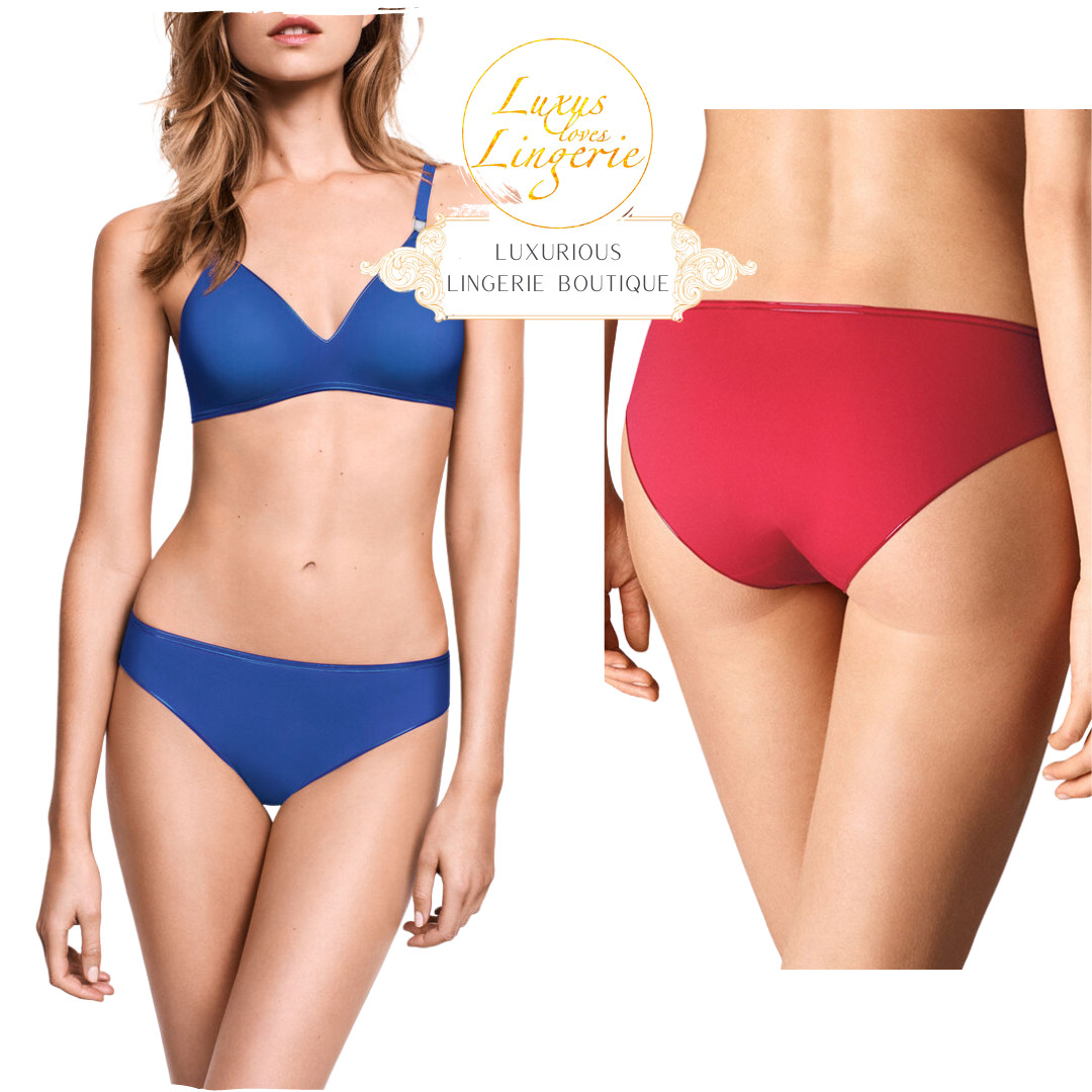 SWIM LINE SWIMTANGA Wolford XS Blue Glow Blue Bikini Bottoms Summer Silicone Lines