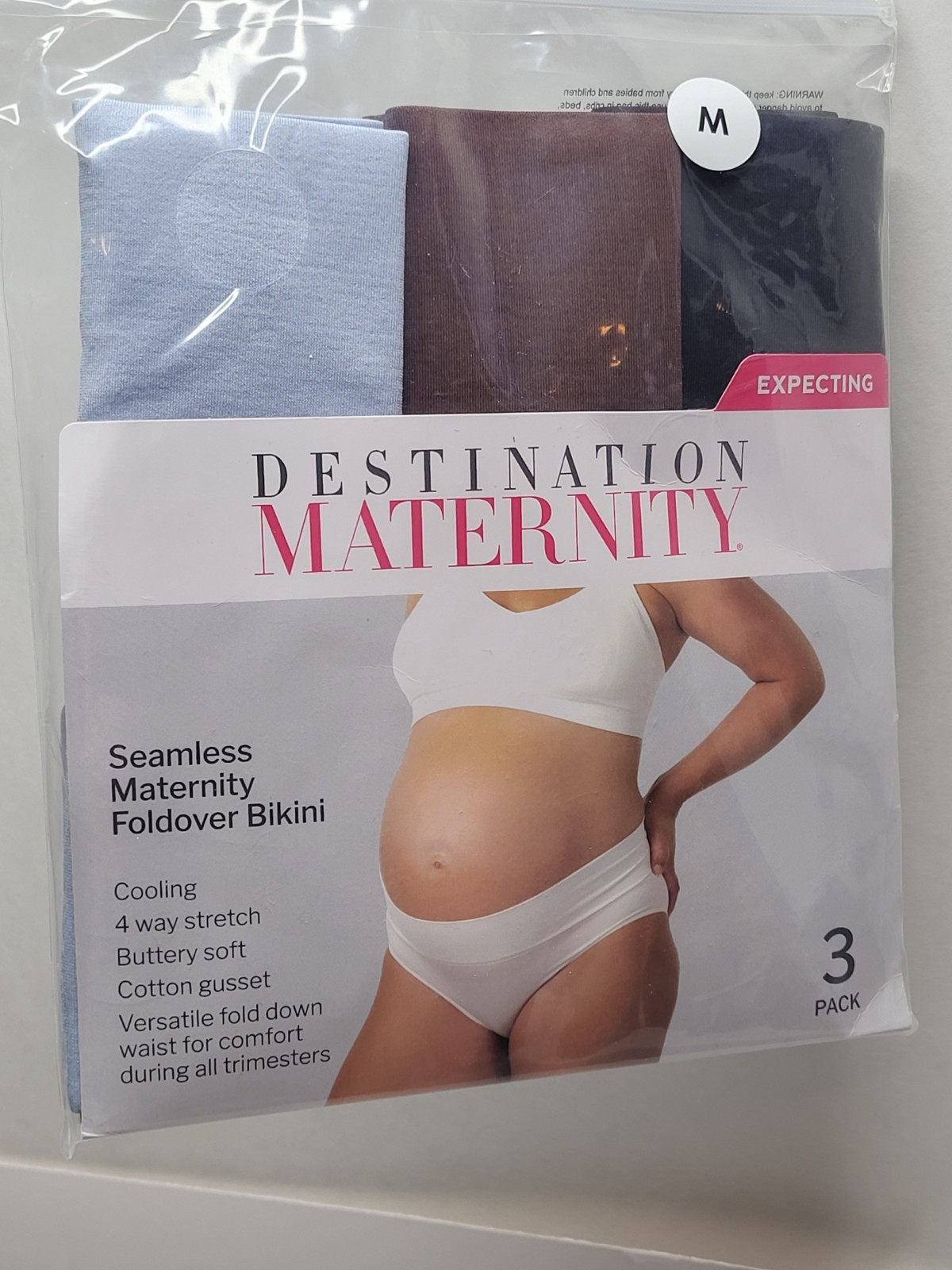 Medium Destination Maternity 3 Seamless Maternity Fold Over Bikini Multicolor