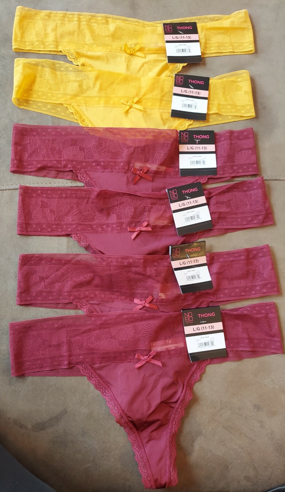 No Boundaries NOBO Microfiber Thong Panties Underwear Size XS/S/M/L/XL/2XL/3XL