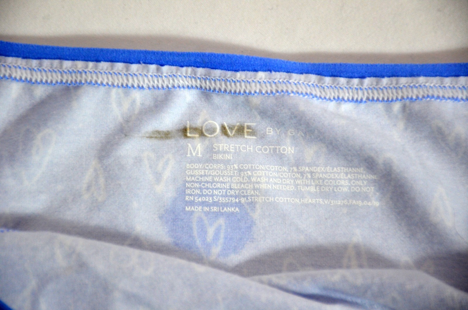 NWT M Love by Gap Stretch Cotton Blue Hearts Panty Panties Underwear #355817