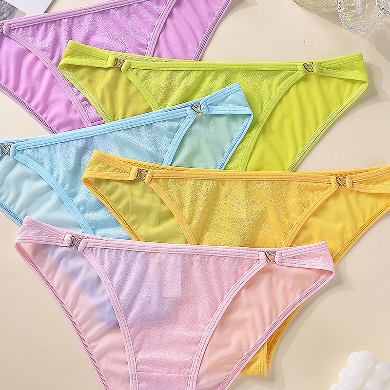 5 Pack Lot Sexy Womens See Through Sheer Panties Brief Bikini Lingerie Underwear