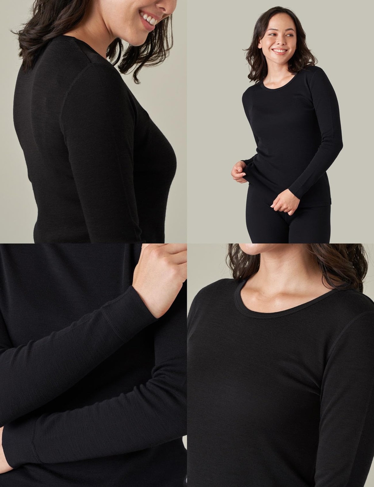 Womens 100% Merino Wool Base Layer Midweight Activewear Thermal Underwear Lon…