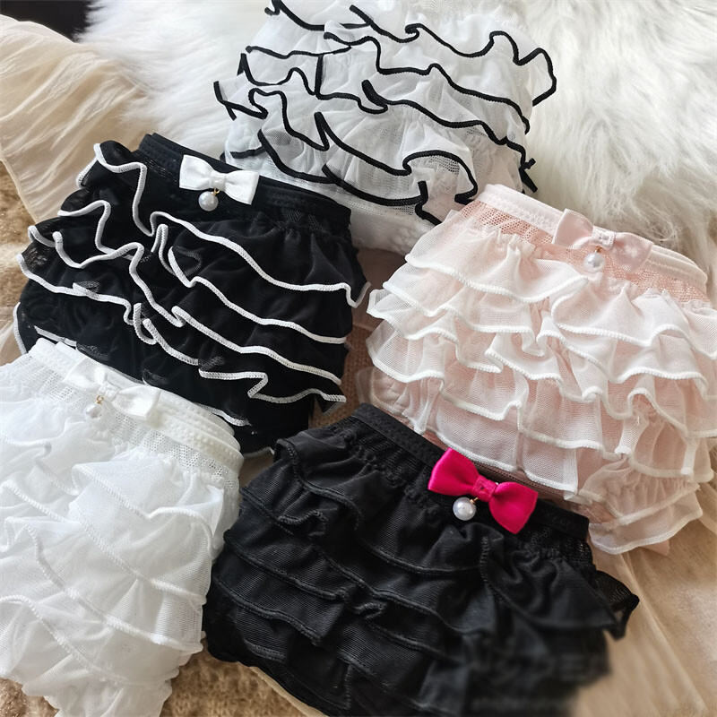 Sexy Lolita Girls Bow Mesh Briefs Breathable Underpant Underwear Panties