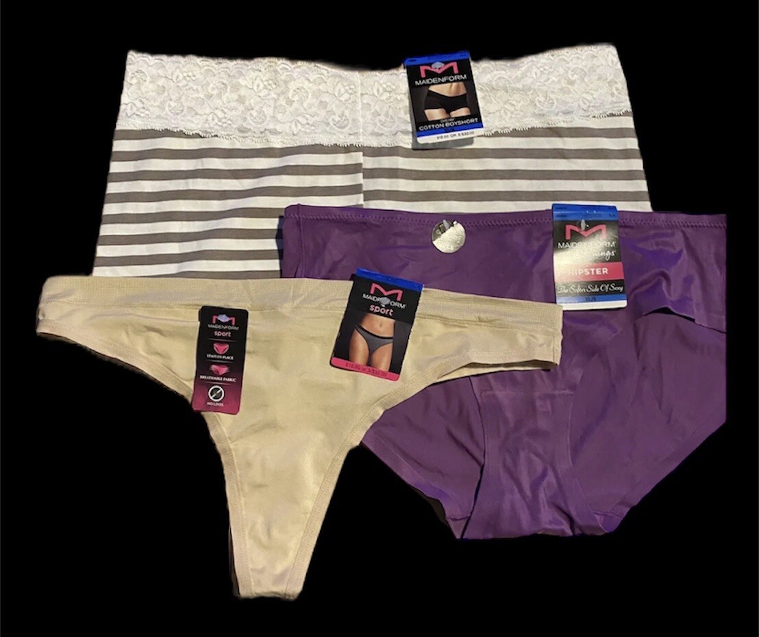NEW Women’s Mixed Lot Of 3 Panties Maidenform Boyshort Thong Hipster XL/8