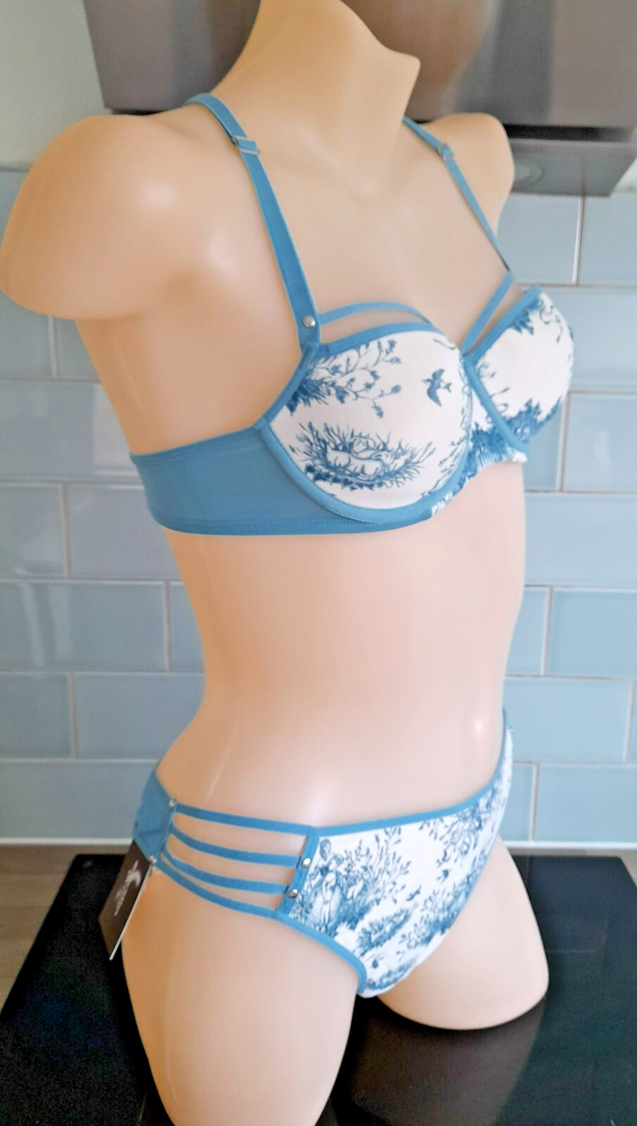 Marlies Dekkers Blue/White CHINA 102348 String Sided Thong XL