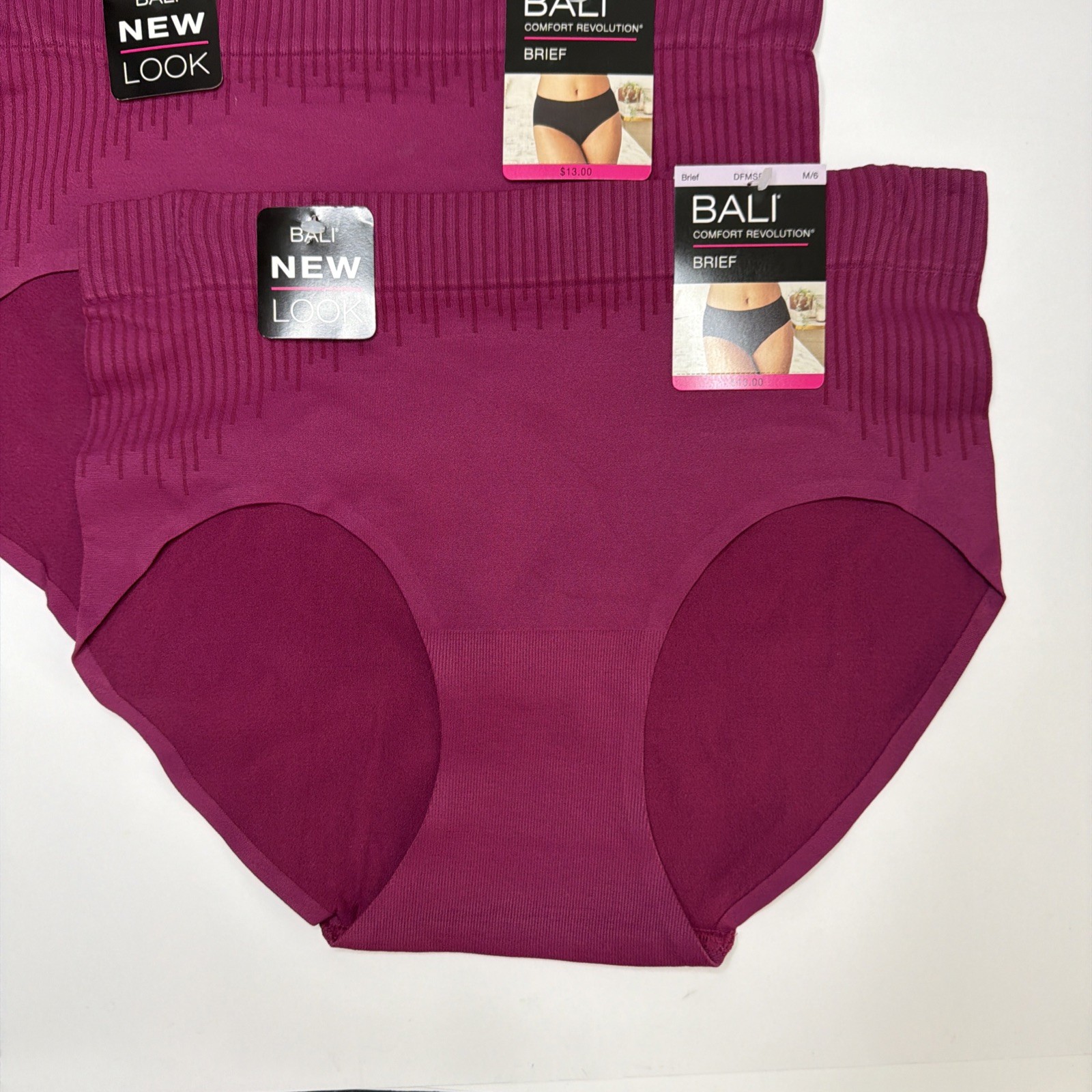 Bali Comfort Revolution Modern Seamless Maroon Brief Panty M/6 DFMSBF 3 Pack