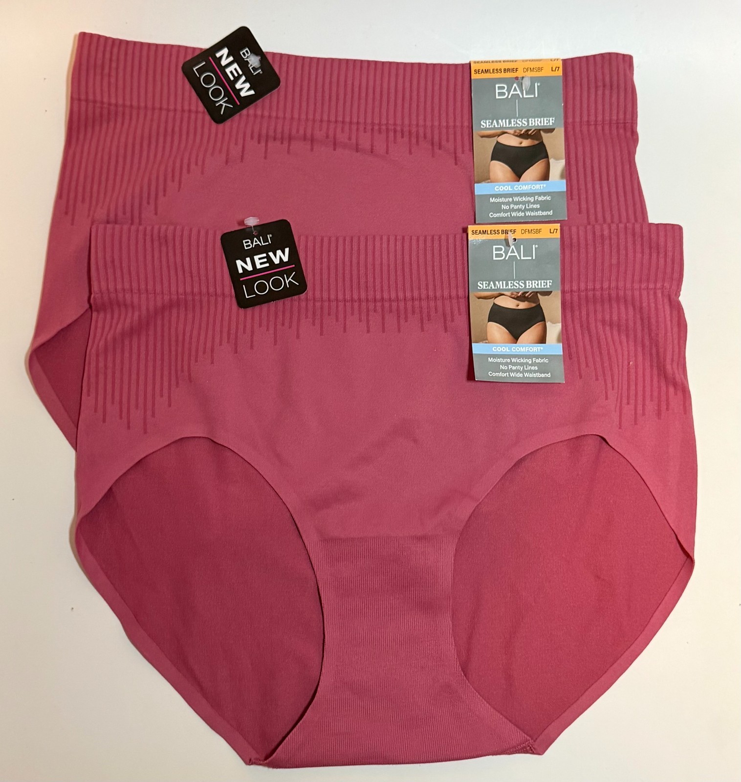 NWT 2 Bali Comfort Revolution Briefs Panties DFMSBF Maroon Size L/7
