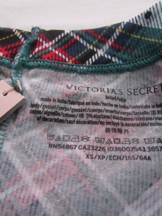 Victoria’s Secret Green Plaid Brief XS NWT