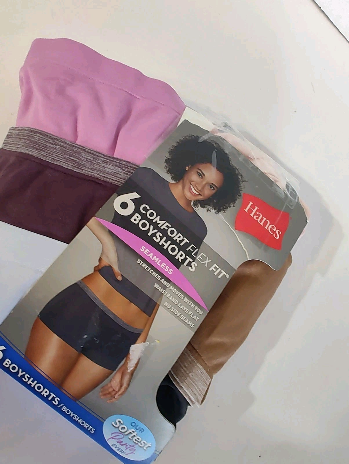Hanes Boyshorts Womens Large Seamless Comfort Flex Fit 6 Pack Underwear Panties
