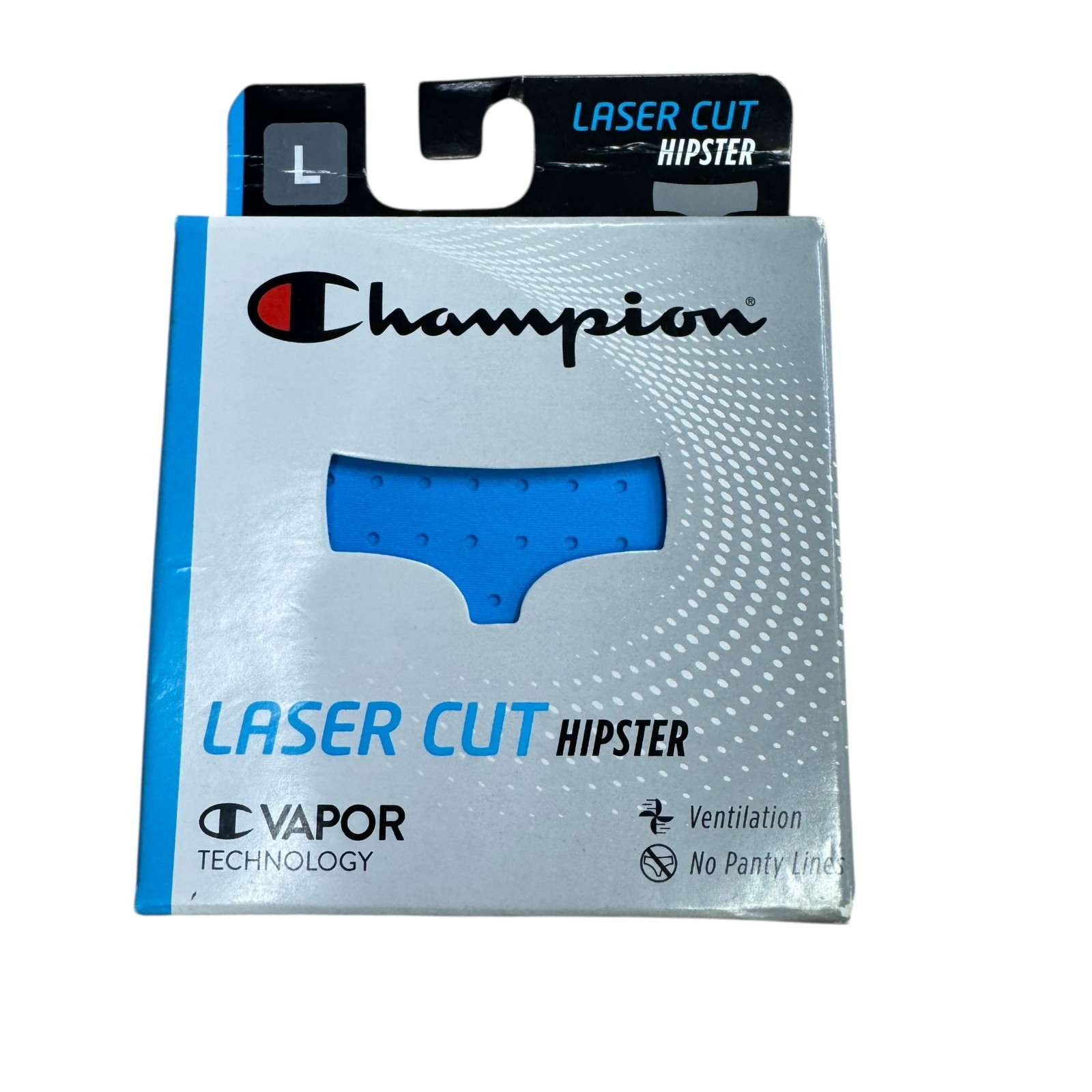 Champion Vapor Technology Laser Cut Hipster Panty Women’s Large Black No Show