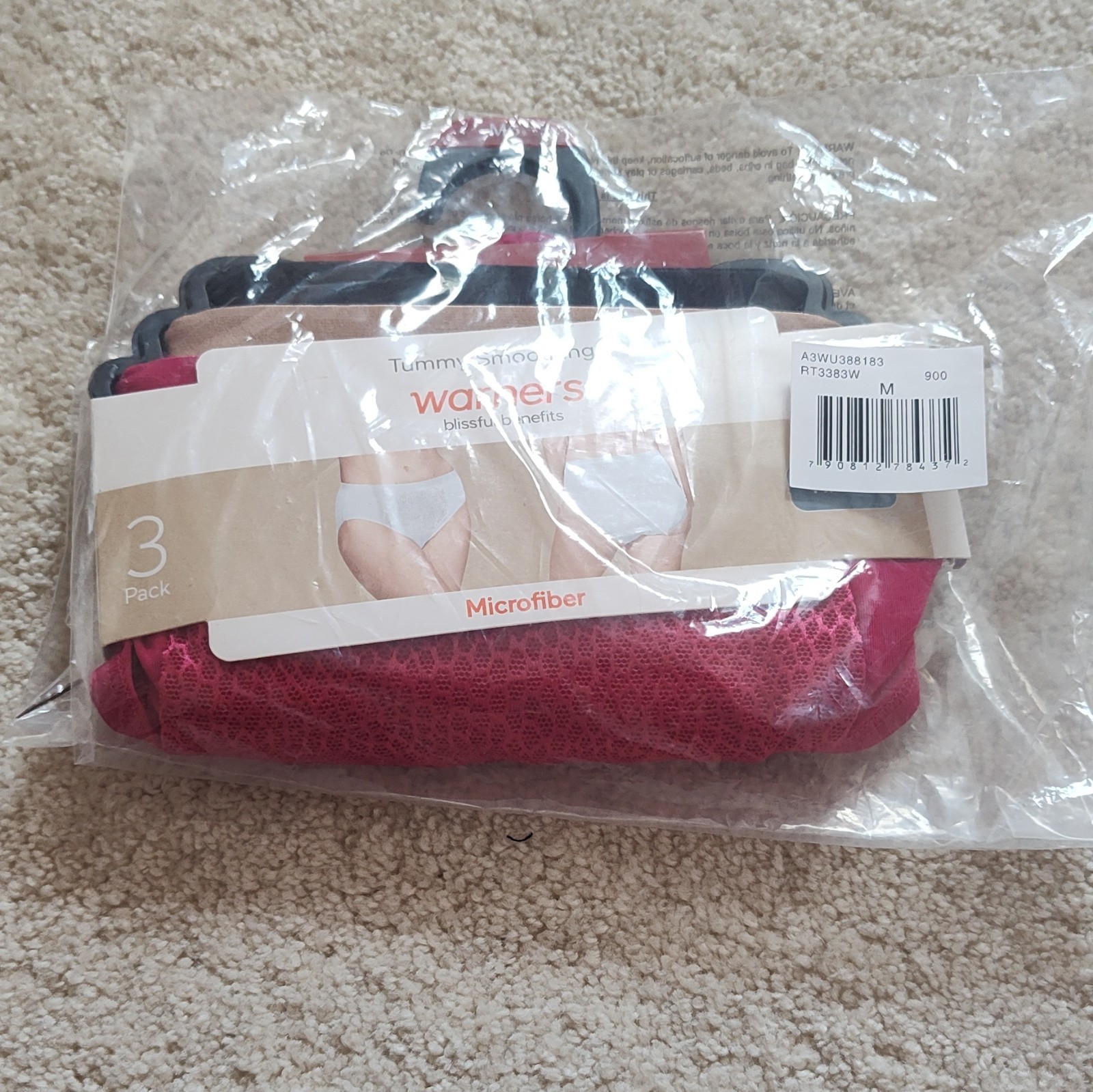 Warner’s Tummy Smoothing Microfiber Hi-Cut Full Coverage Panties 3pk M