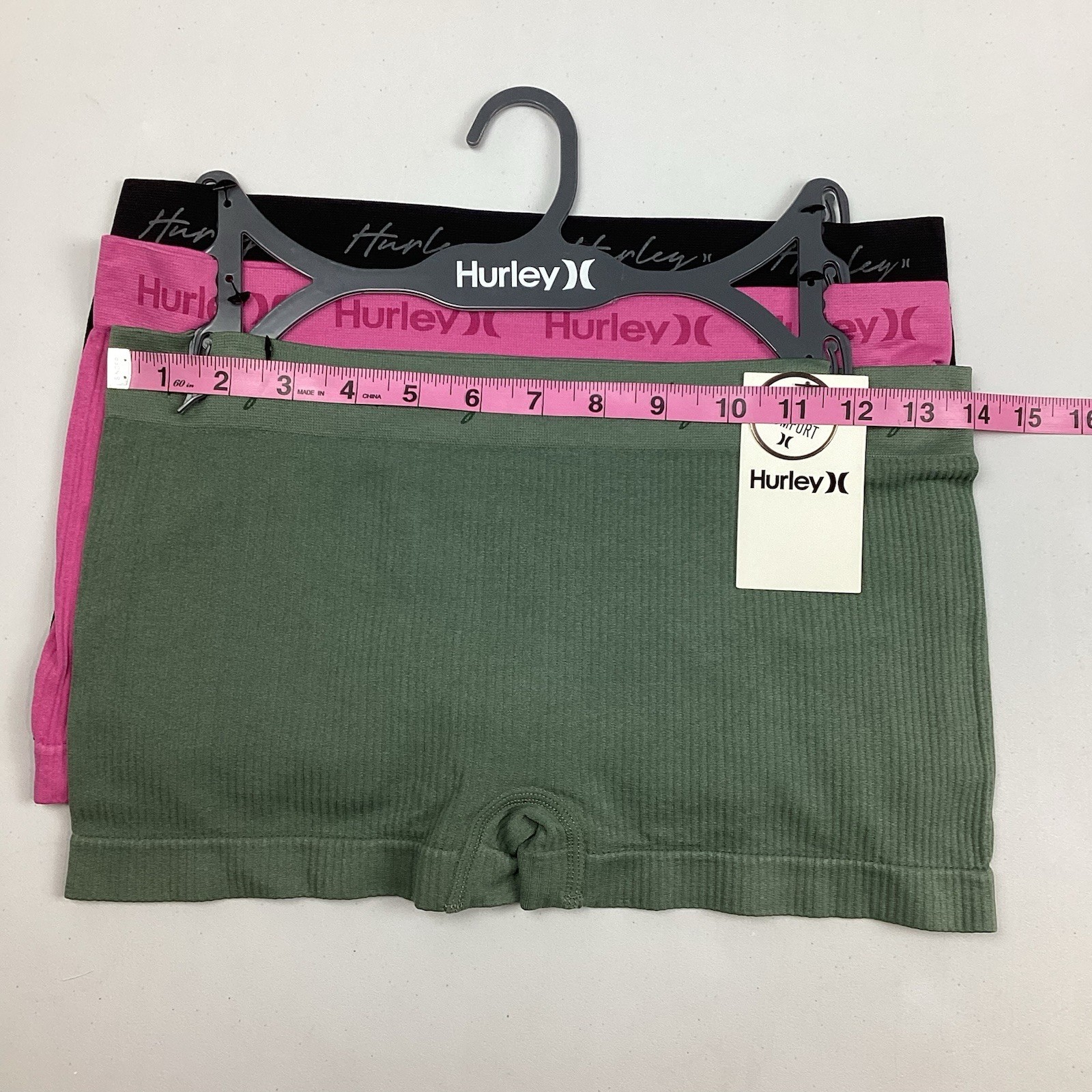 Hurley Women’s Seamless Boyshort Panty Underwear Sz L – 3 PACK – NEW! Retail $46