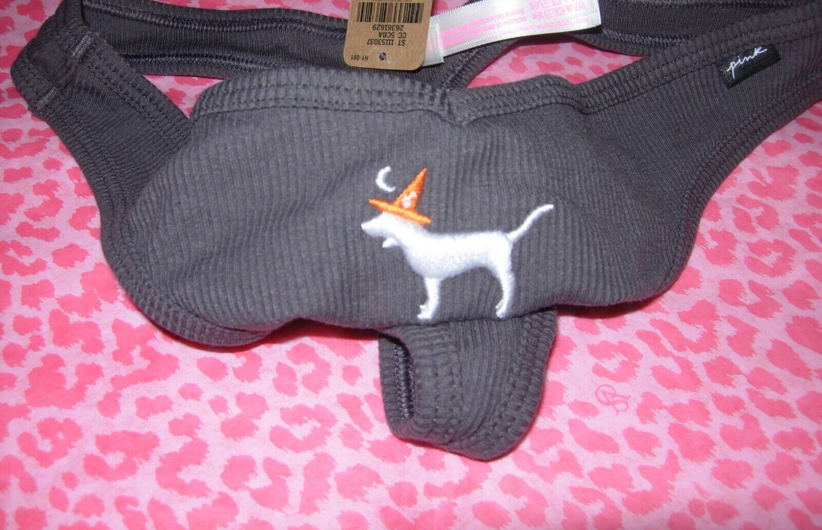 Victoria’s Secret PINK Halloween Sexy Thong V-Cut LOGO Cute Puppy Dog XS NWT