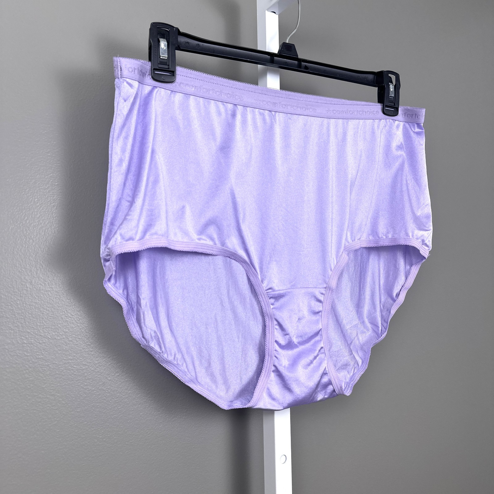 Comfort Choice Nylon Panties Size 10 Shimmery Full Brief Granny Panties Purple