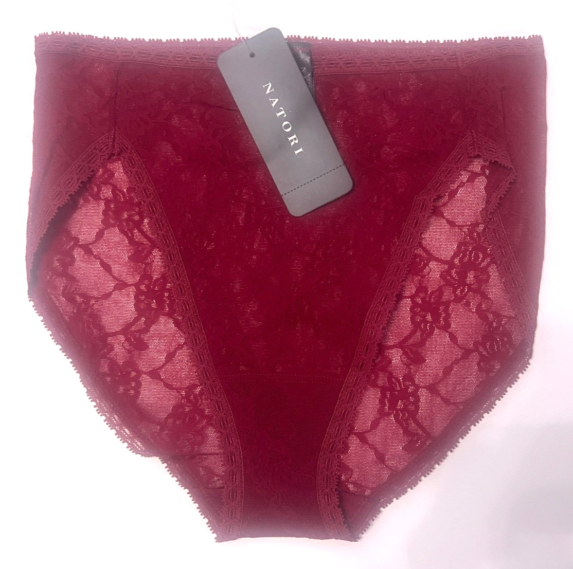 Natori One Size (S-XL) Bliss Allure Lace French Cut Brief Panty 772303 Red -NWT-