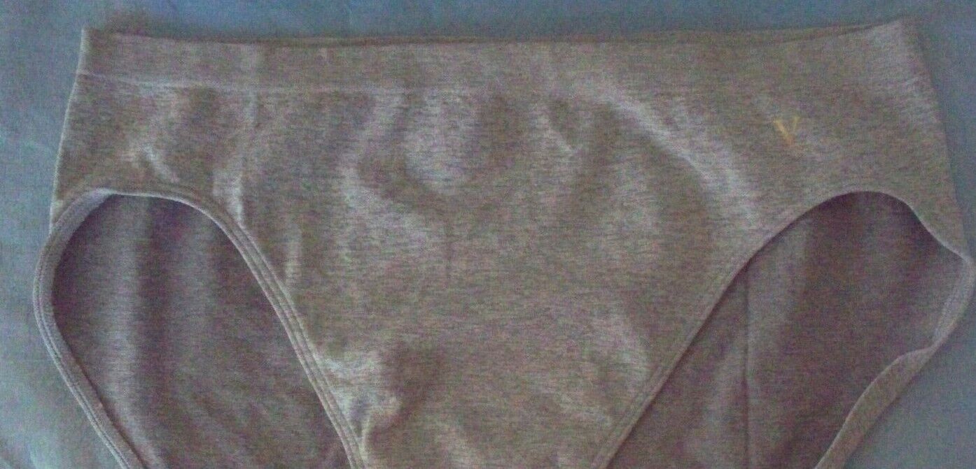 M L Grey SEAMLESS NO SHOW FULL COVER Victorias Secret HighLeg Waist Brief Pantie