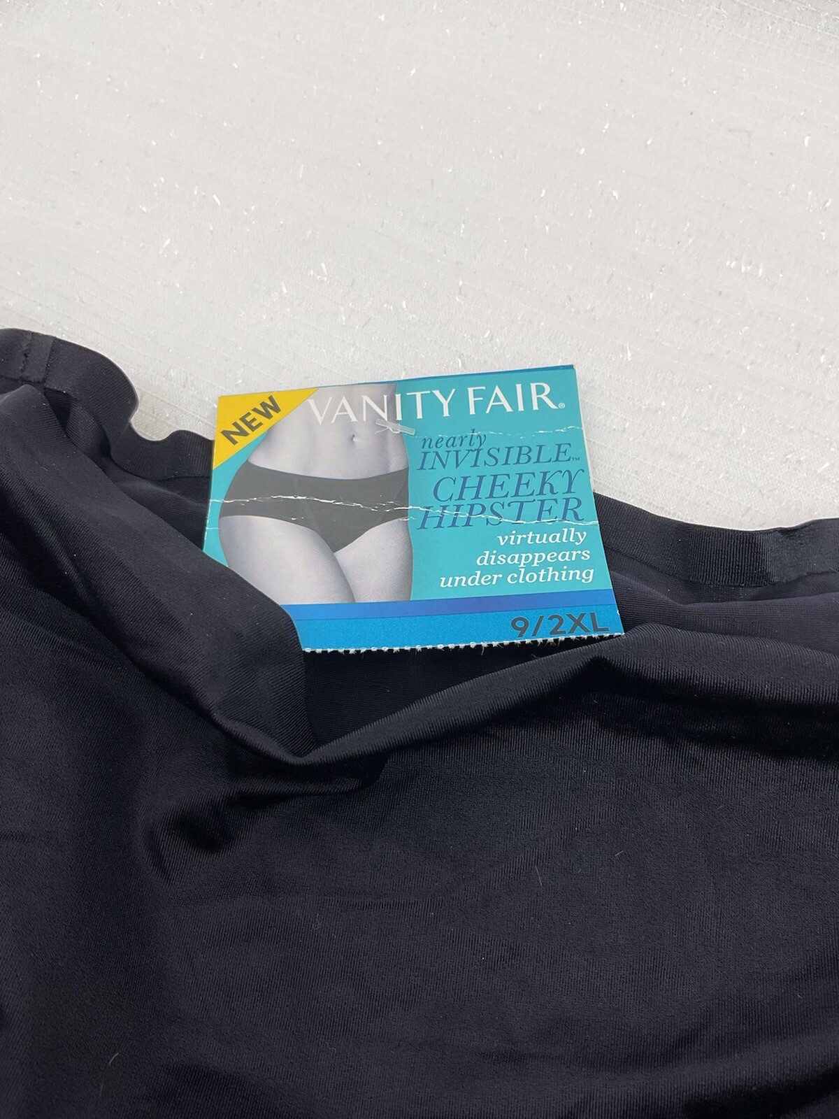 Vanity Fair Black Hipster Nearly Invisible Cheeky 80% Nylon Panties NWT Size 2XL
