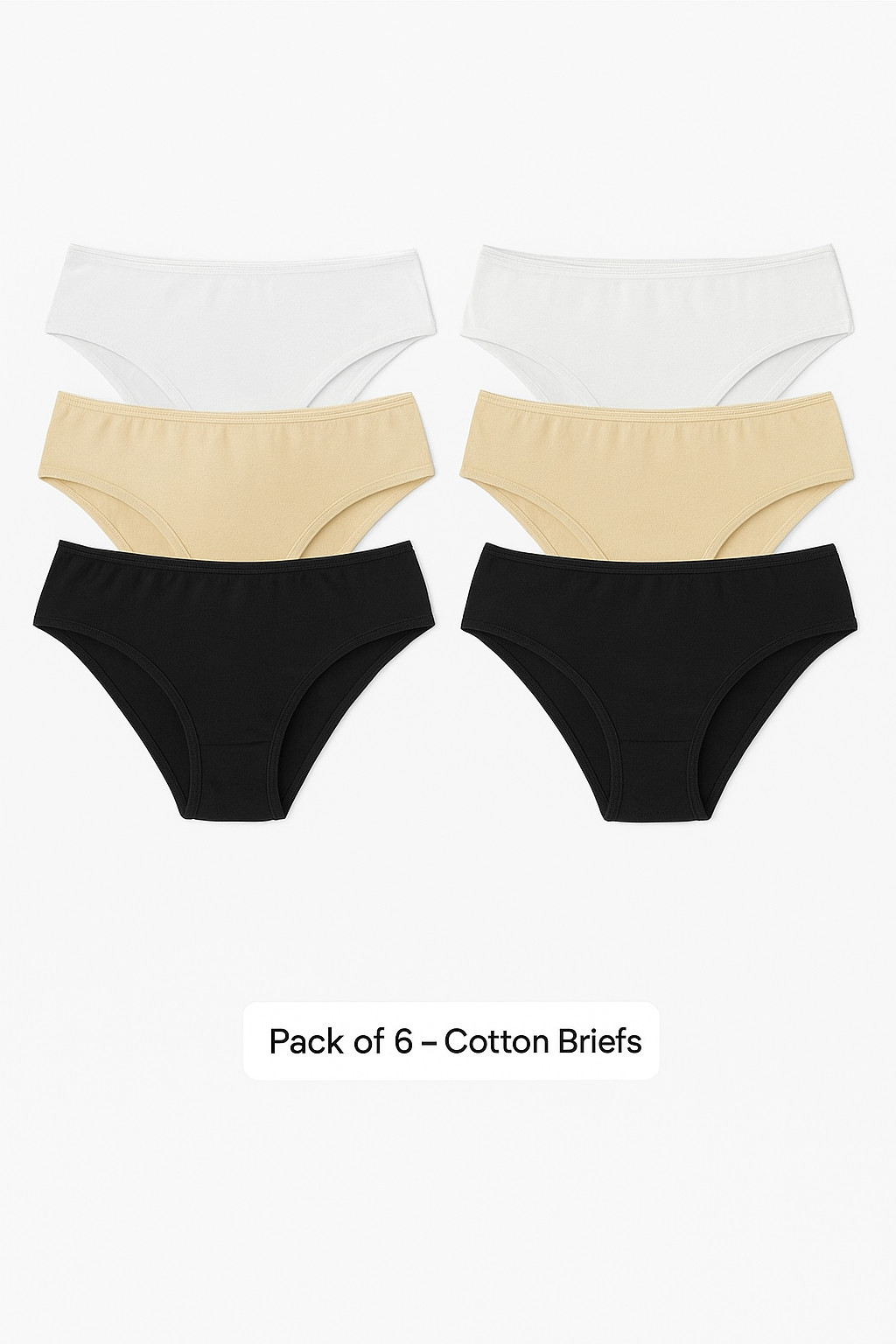 Womens Bikini Briefs 100% Cotton High Leg Ladies Knickers Underwear, Pack 3 6 12