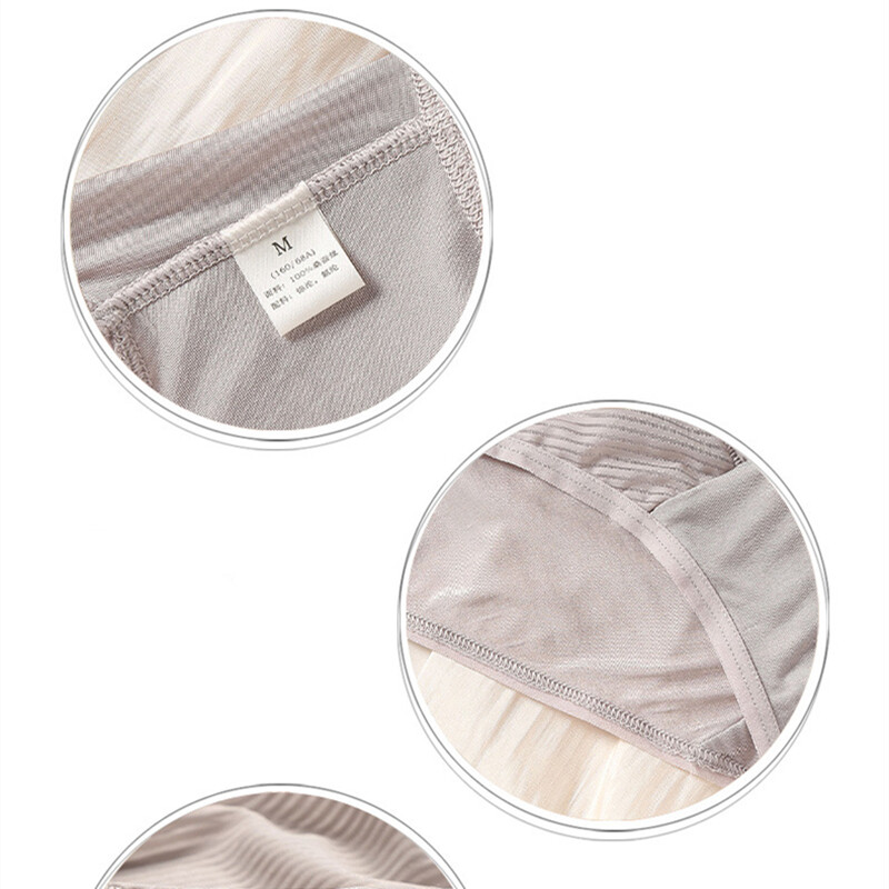 3 Pairs Mulberry Silk Underwear For Women Briefs Silk Striped Women Lady Panties