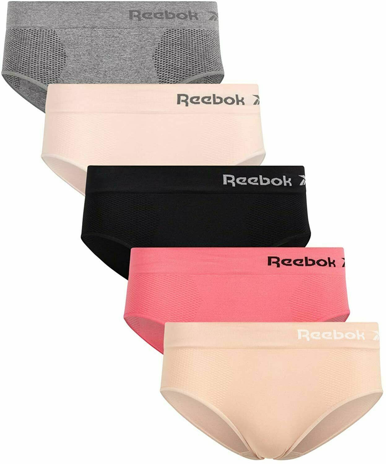 Reebok, 5 Pk – Seamless Hipster Panties Underwear (Choose Size + Color Pack)