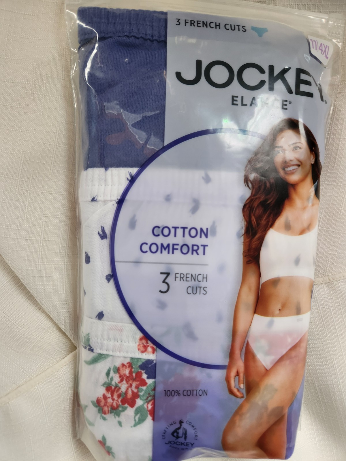 Jockey Elance 3-Pair Women’s French Cut Underwear Panties 100% Cotton 4XL/11