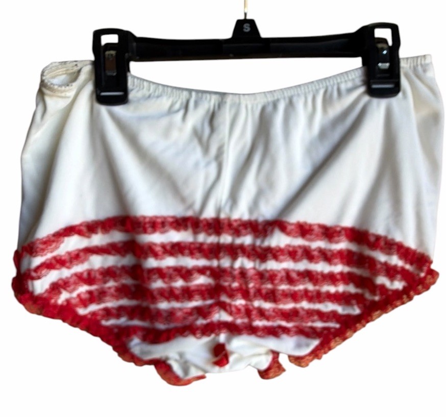 Vintage Red Ruffle Butt Pettipants Clogging Panties Bloomers Pin Up S