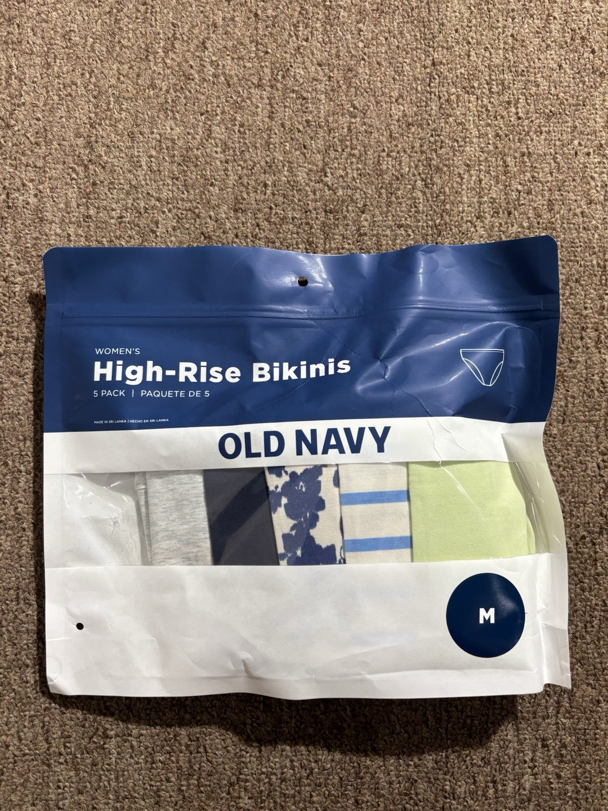 A82 NWT Old Navy Women’s 5-Pack High-Rise Bikinis Multicolor Underwear | M