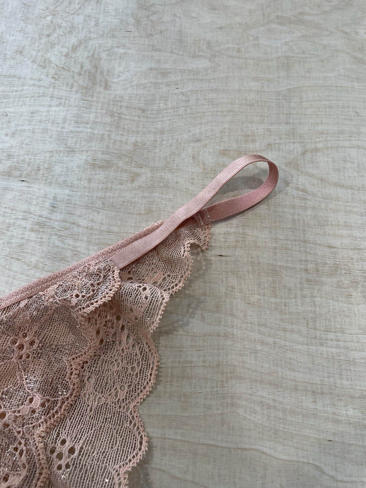 Victoria’s Secret Dream Angels high leg Metallic Lace Brazilian Slip Panty Sz XL