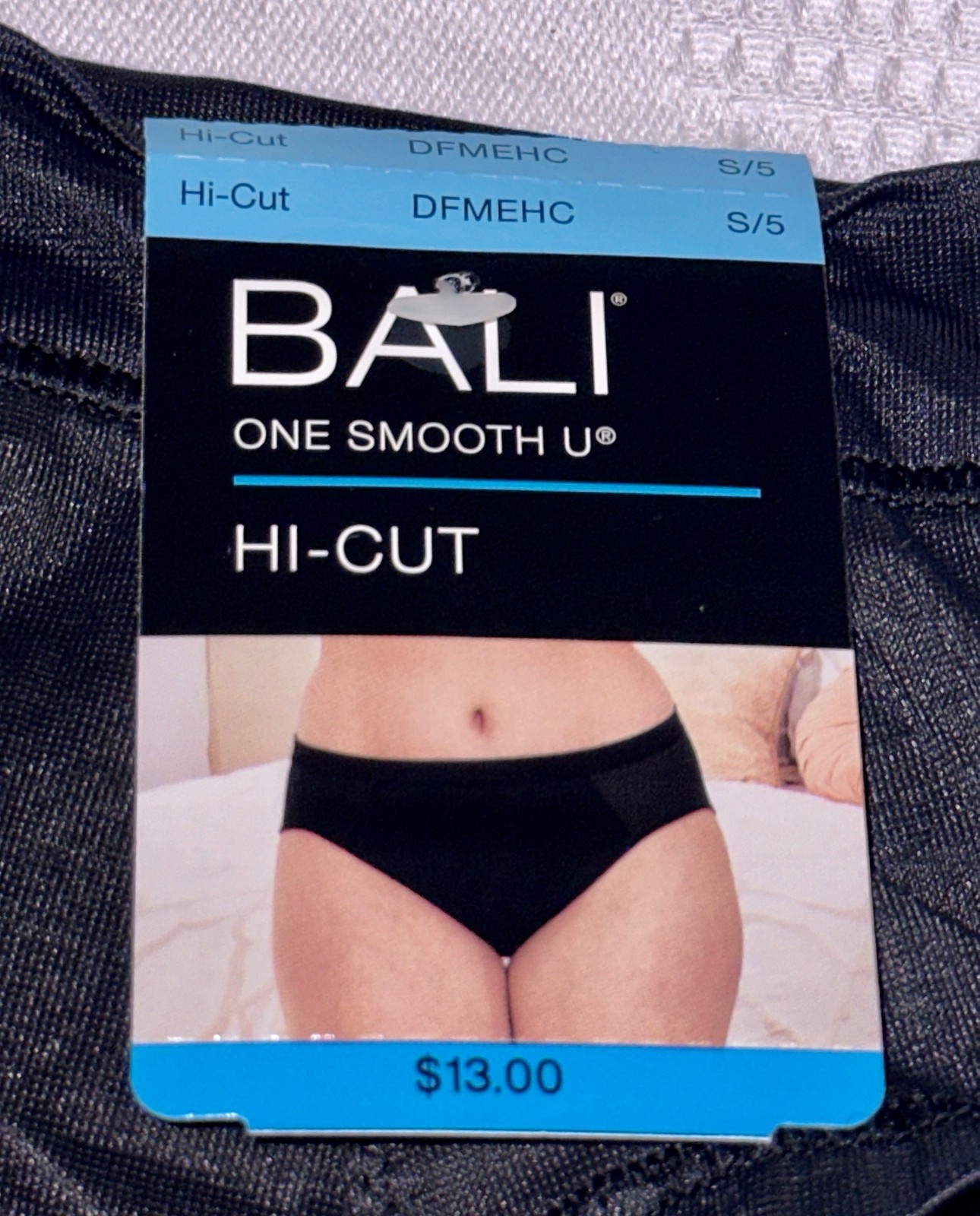 BALI One Smooth U Second Skin Micro Black Hi Cut Panty Womens S M L 7 XL 8 2XL 9