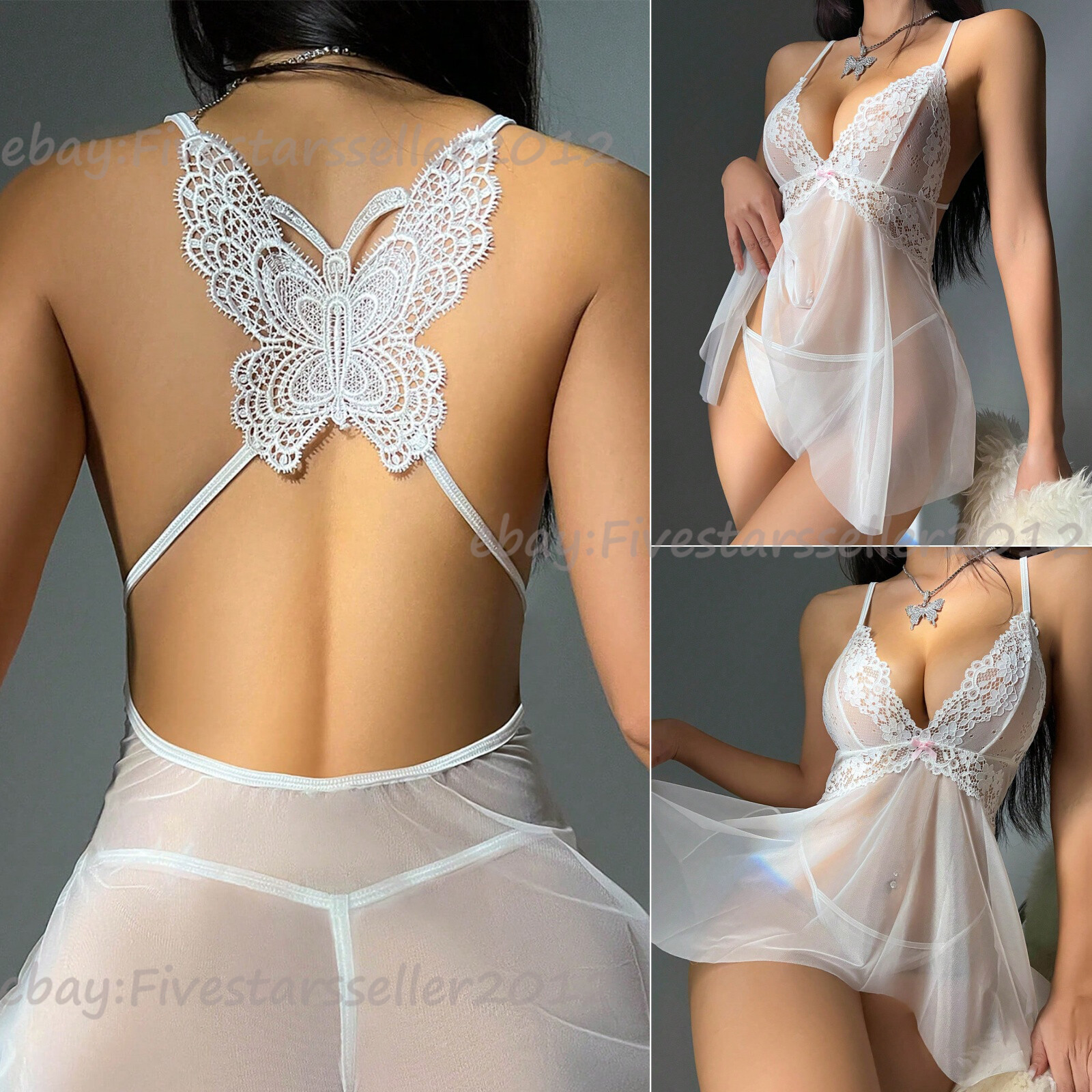 Women’s Sexy-Lingerie Babydoll G-string Sleepwear Underwear Lace Dress Nightwear