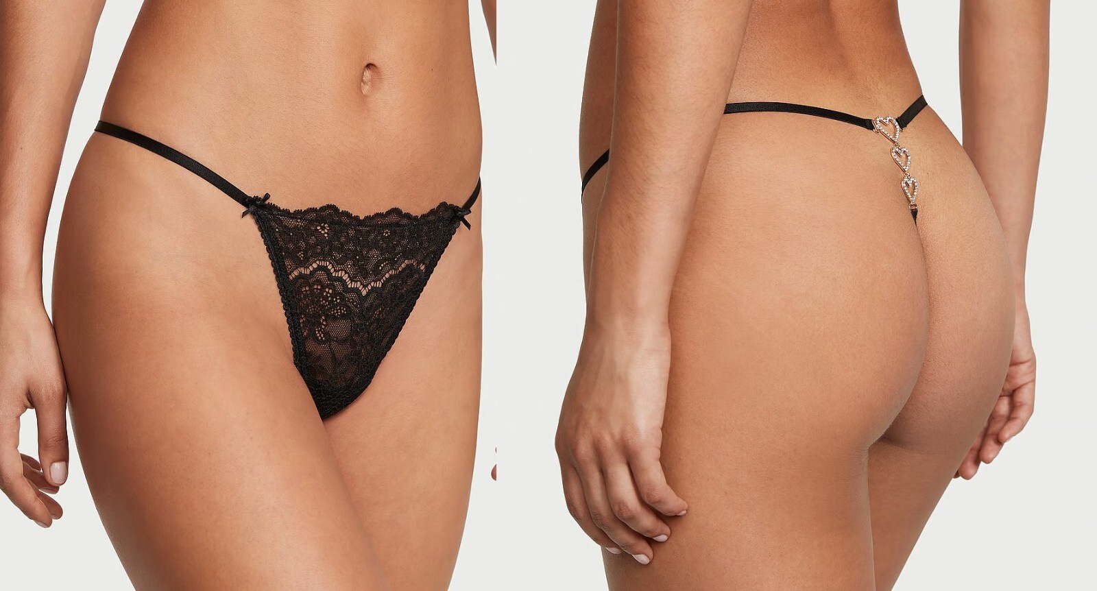 Victoria’s Secret Dream Angels Rhinestone Shine Heartware V-String Thong Panty