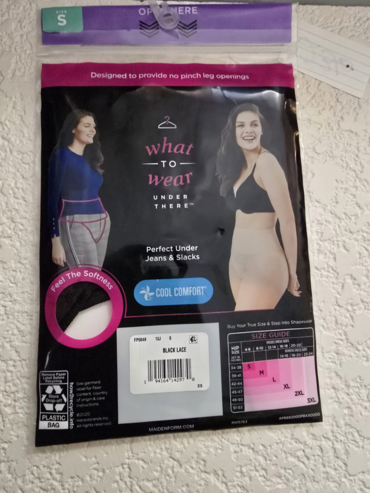 MAIDEN FORM FLEXEES SHAPING COOL COMFORT THONG SHAPERS SZ 3XL BLACK