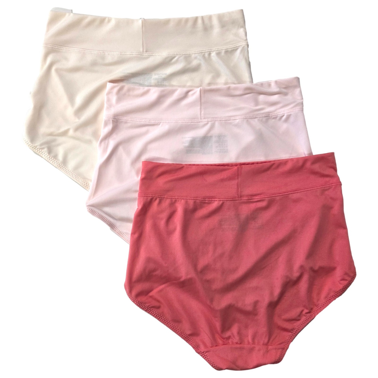 Warners Womens 3pc Breathable Microfiber Brief Panty Set Cream & Two Pink