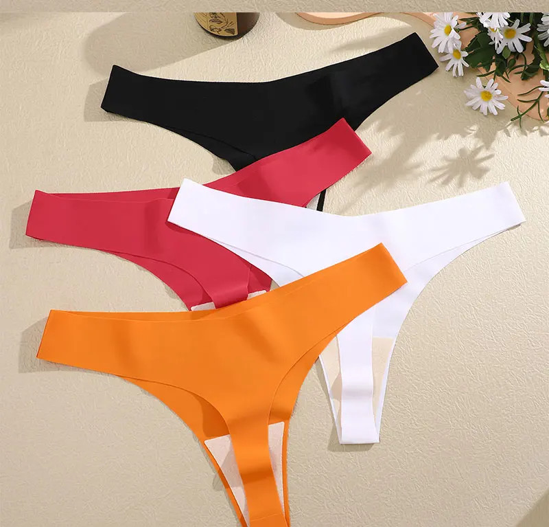 Low Rise Thong Panties Seamless Stretch Breathable Comfortable Everyday 7PCS