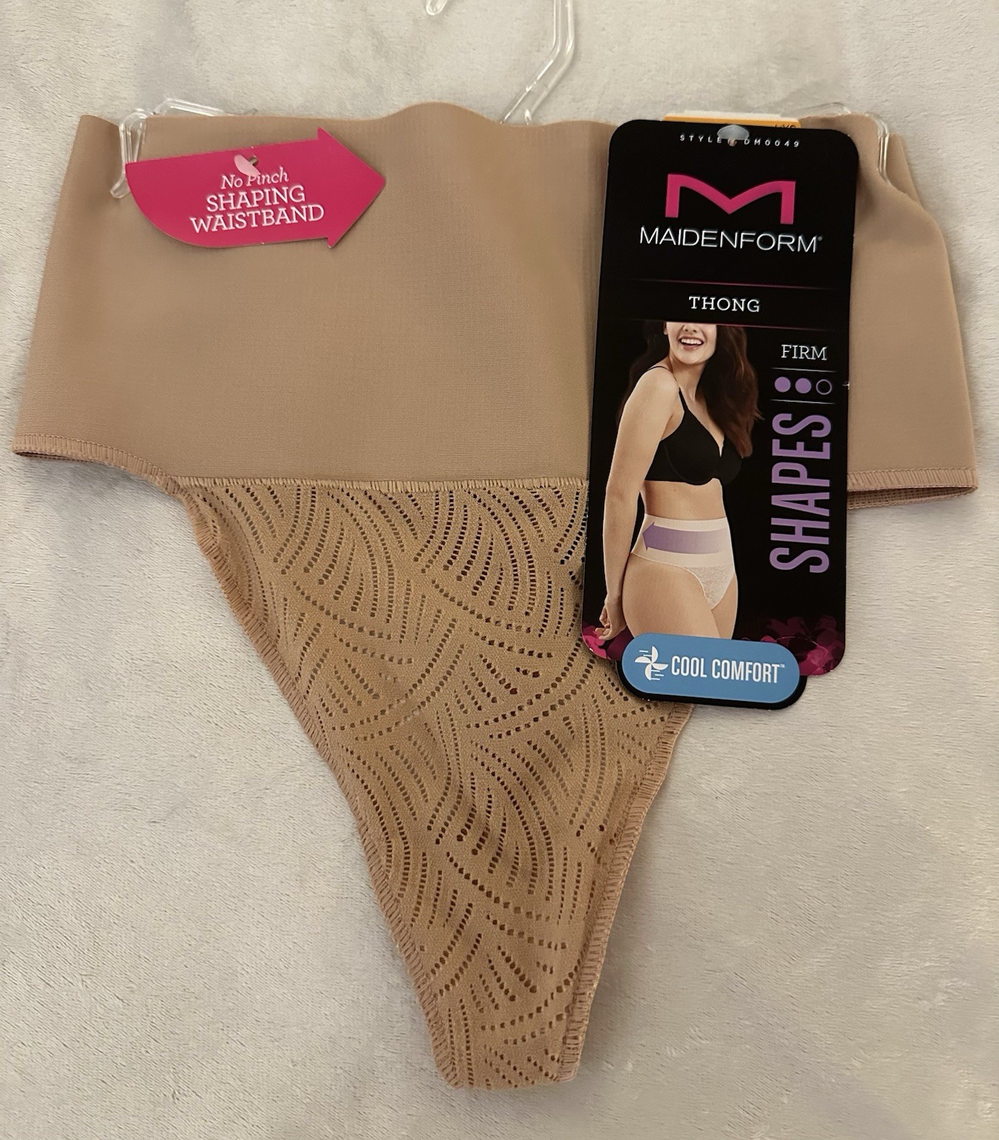 Maidenform Thong Firm Tummy Shaping Pantie No-Pinch Cooling Underwear Womens S