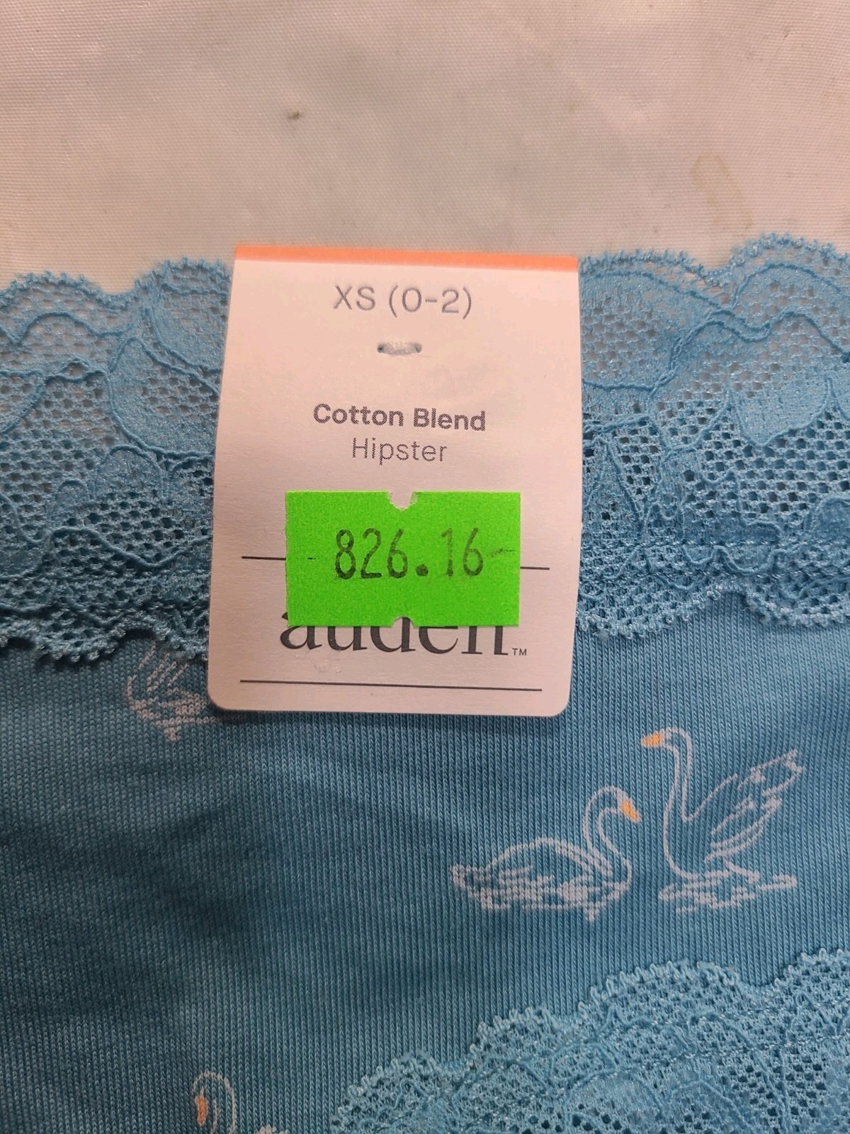 Women’s Cotton Blend HipsterUnderwear with Lace Auden Turquoise Blue XS