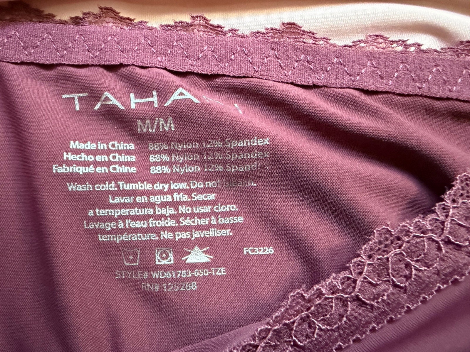 5 Pack TAHARI Bikini Panties With Lace Detail Sz M Bundle Set Lot