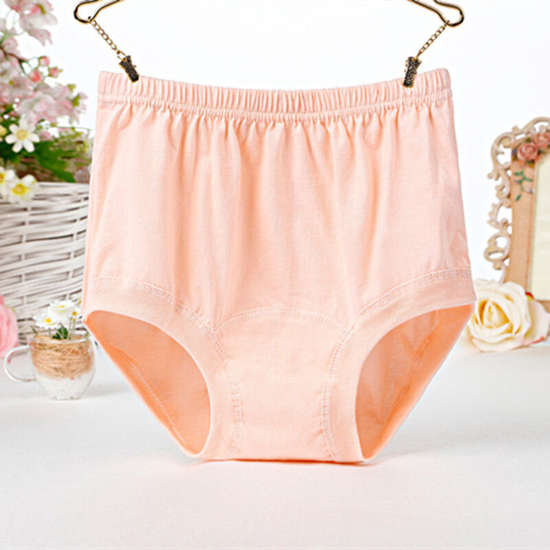Middle-aged Elderly Women Cotton Panties Underwear High Waist Briefs Underpants