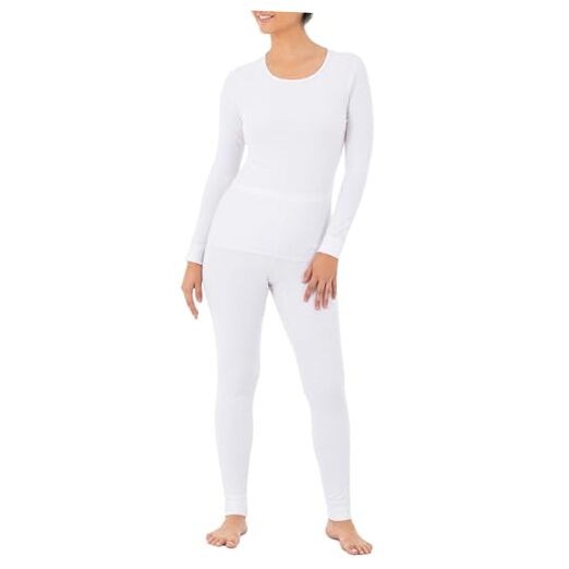 Women’s Micro Waffle Premium Thermal Set Medium White
