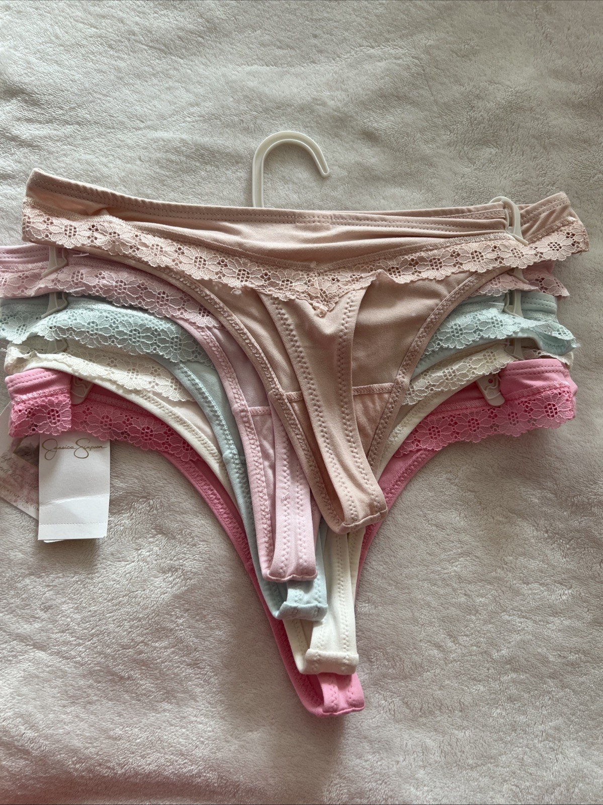 JESSICA SIMPSON JS12090 ULTRA FLIRTY SOFT THONG PANTIES SOLID COLORS SMALL 5pk