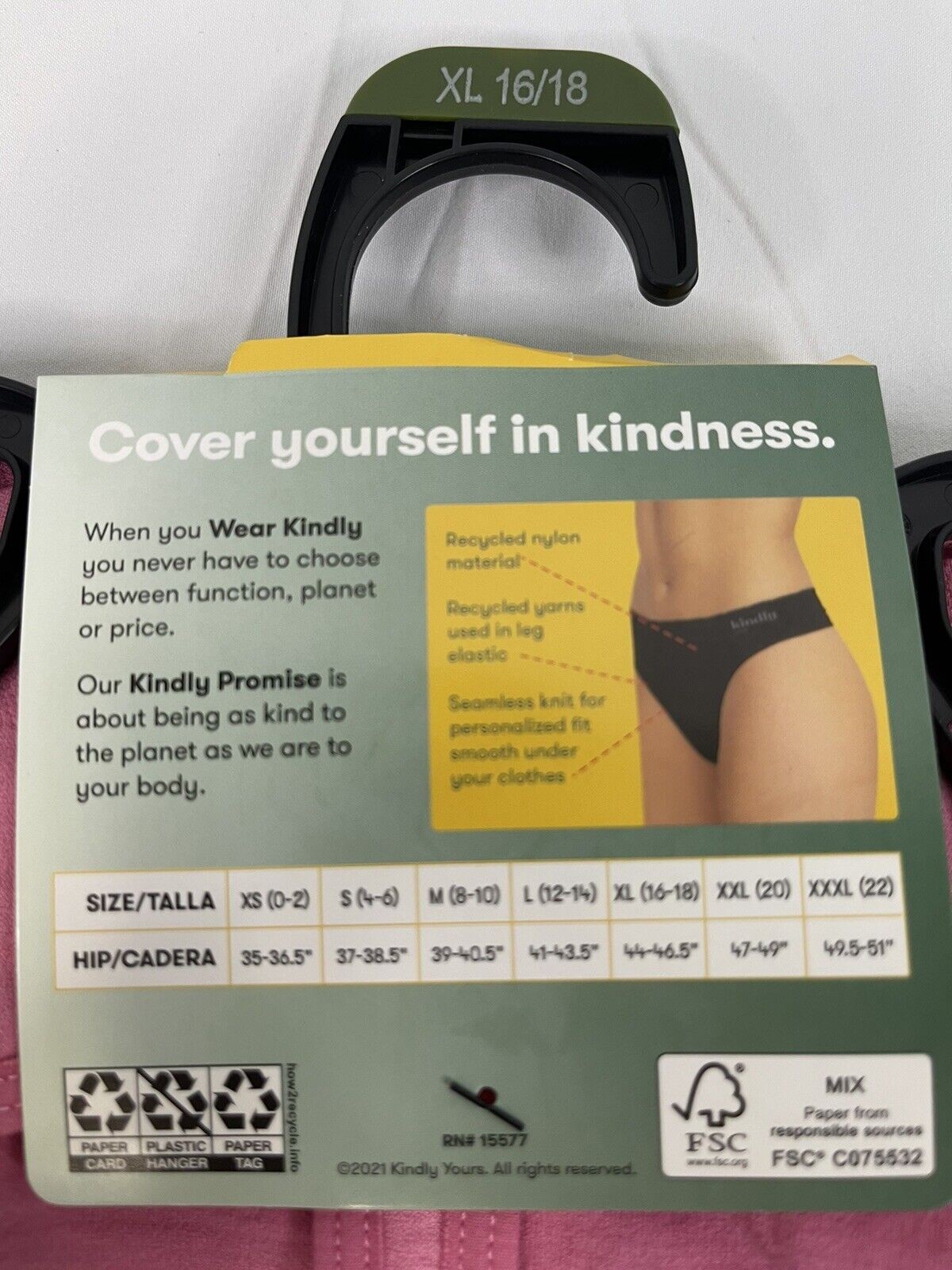 Kindly Yours Thongs 3 Pack Seamless Size L (12-14) Sustainable Seamless Thong