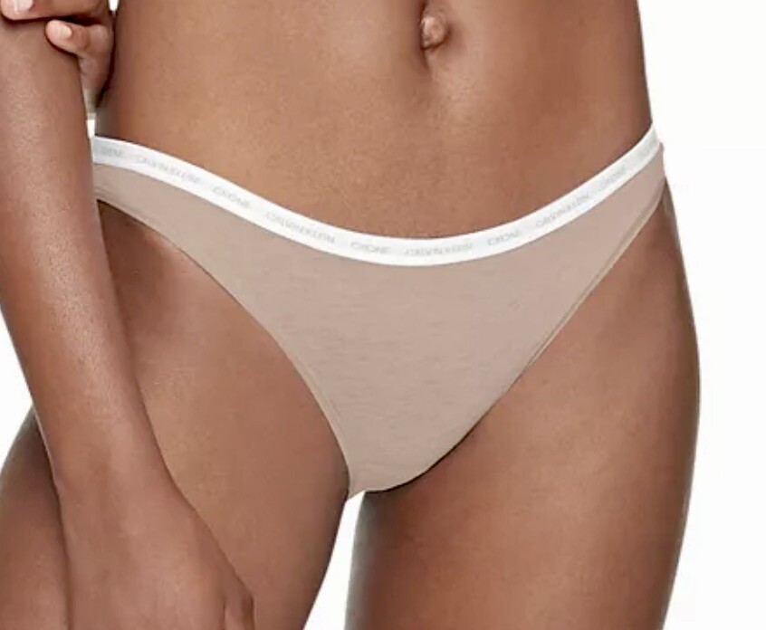 CALVIN KLEIN CK One Cotton Cedar Nude White Bikini Panty Womens Sz XS 4