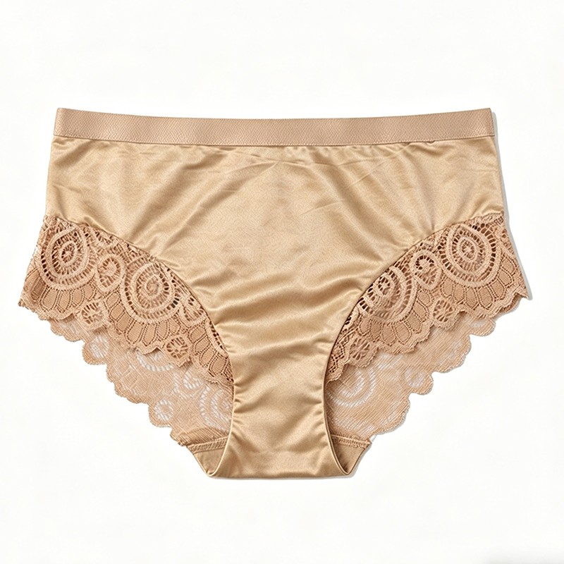 3 Pack Lot Sexy Womens Satin Panties Underwear Lace Briefs Mid Rise Lingeries