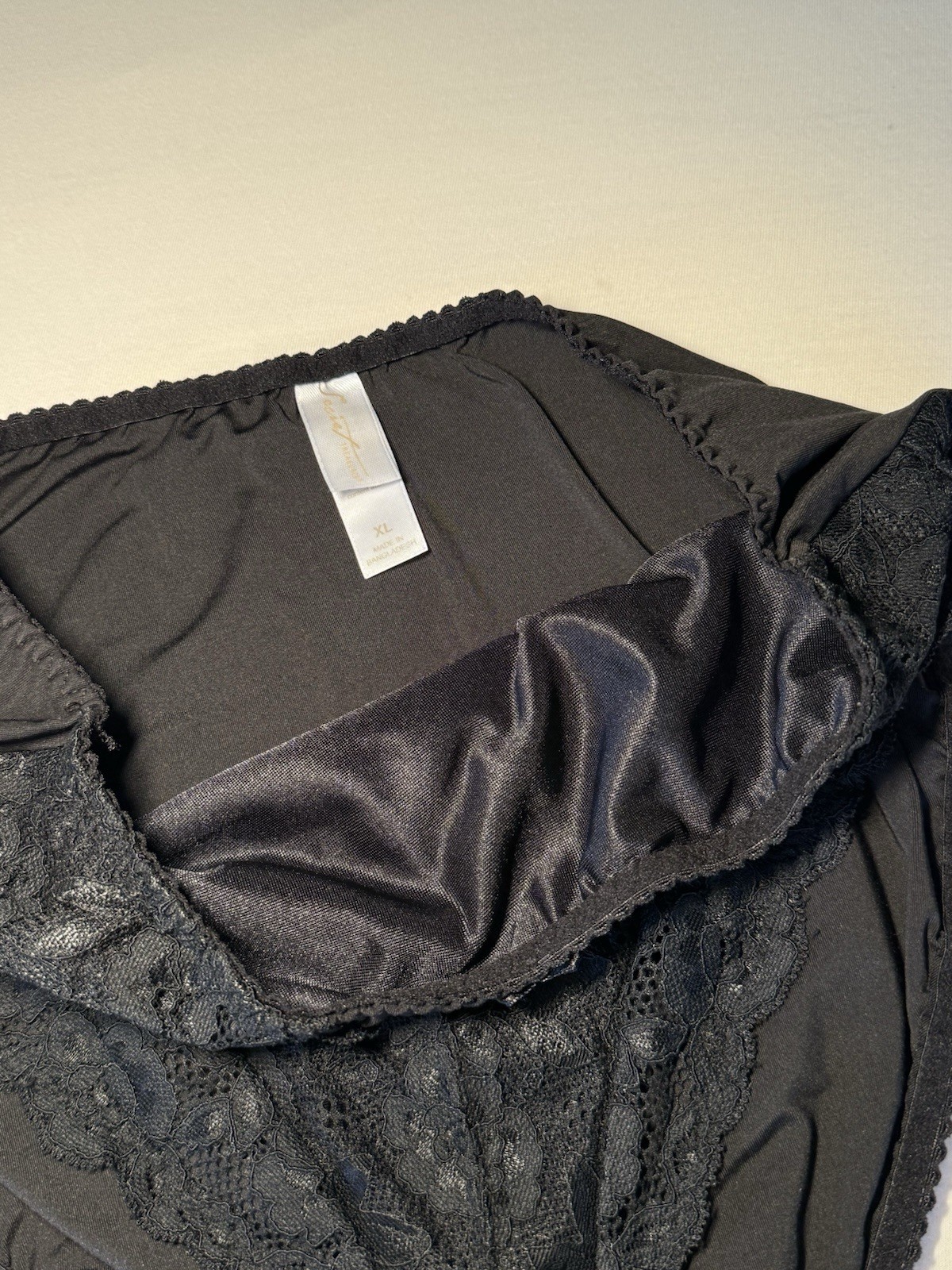Vtg 90’s SECRET TREASURES SATIN and LACE Front Nylon Brief Panties sz XL