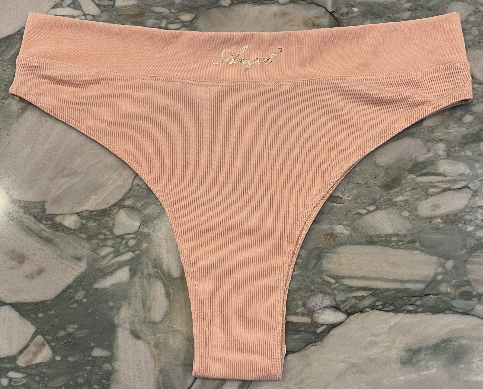 NEW Victoria Secret Body By Victoria Modal Angel Brazilian RIBBED Cafe Creme XL