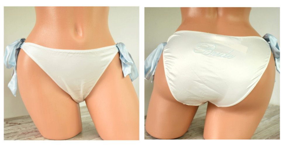 Victoria’s Secret MEDIUM *VERY SEXY* EMBROIDERED SIDE-TIE CHEEKY PANTY *BRIDE*