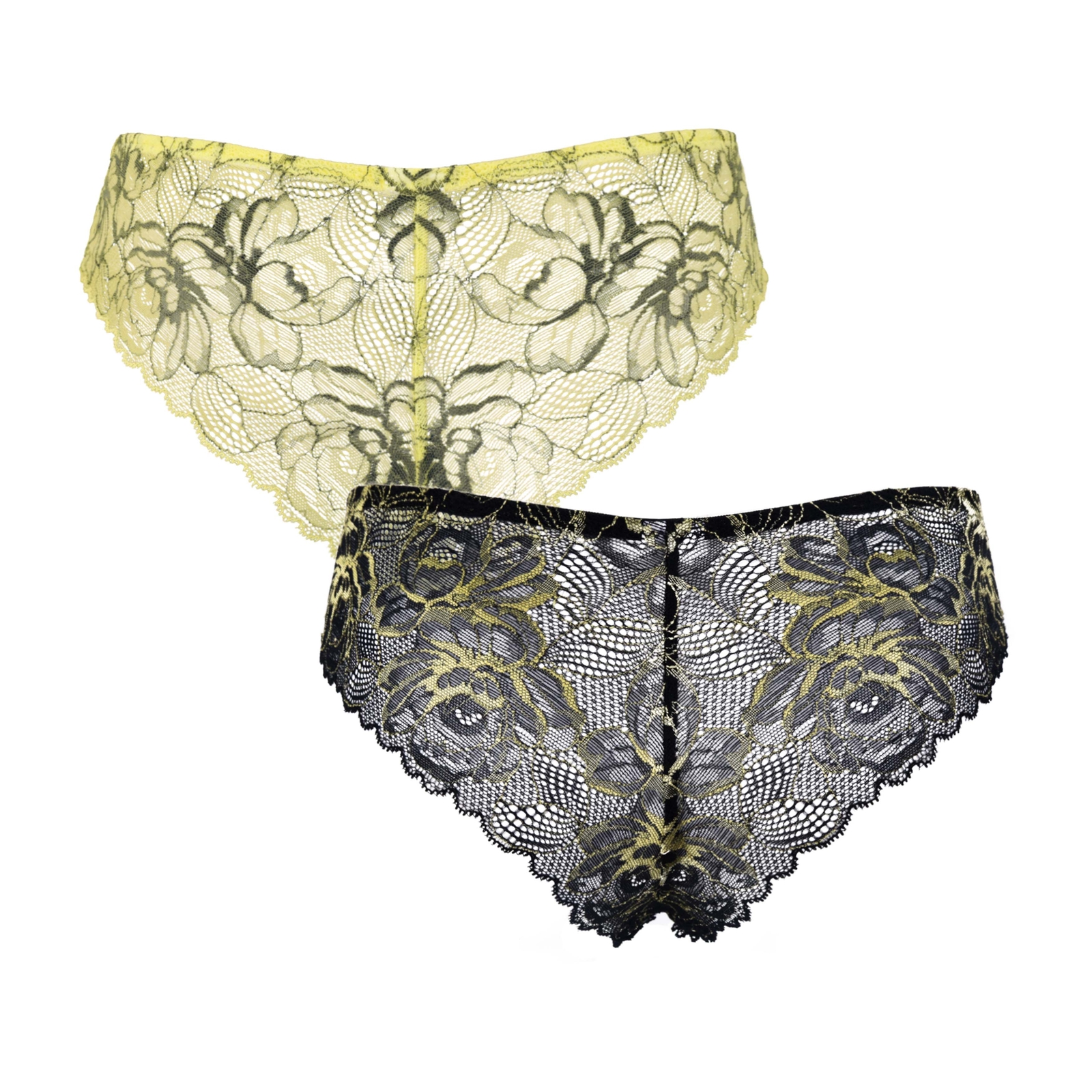 Women’s Pack Of 2 Comfort Sheer Lace Tanga Hipster Boyshorts Panties