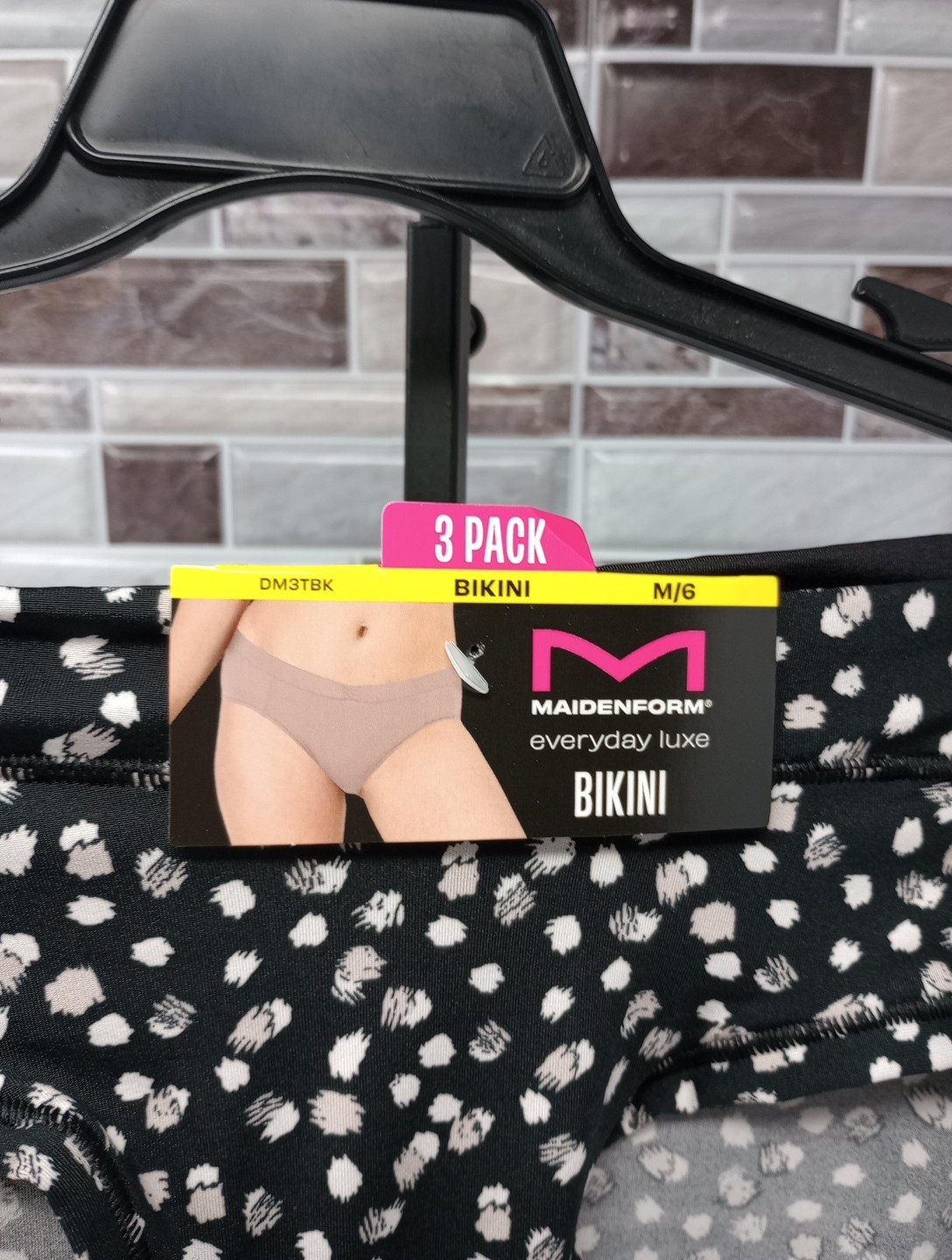 NEW 3 Pair Maidenform Size M/6 Everyday Luxe BIKINI Panties DM3TBK A13V